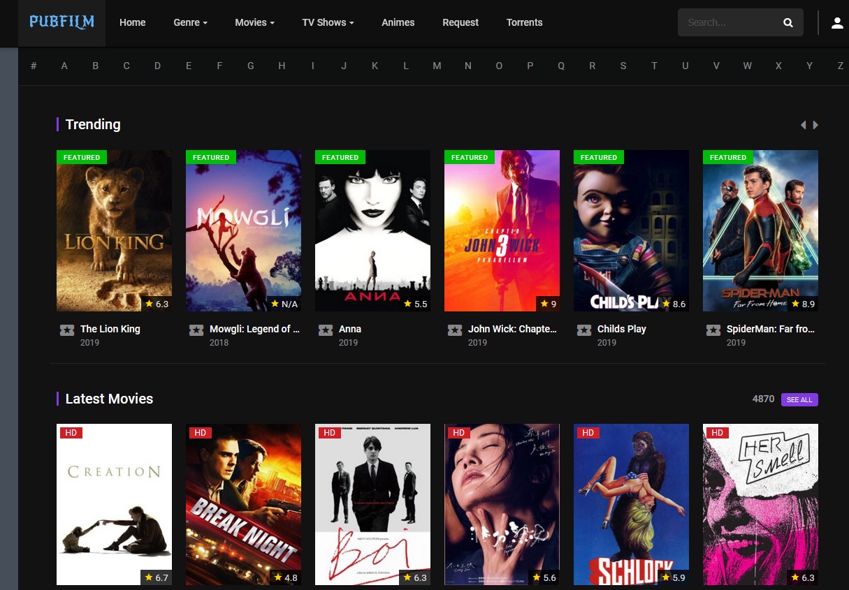 Watch movies and TV shows in Pubfilm site for free in 2020