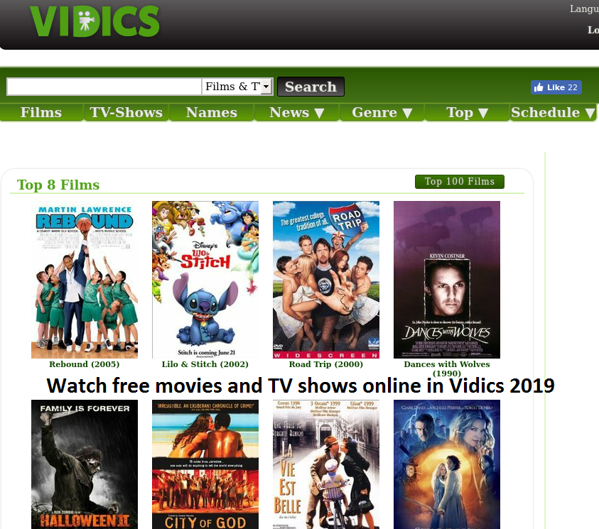 Watch free movies and TV shows online in Vidics 2019