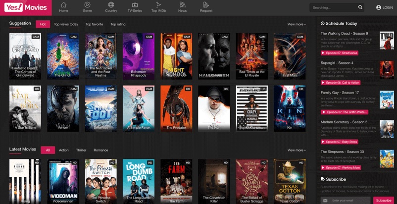 Yesmovies – Watch movies online without registration and its alternatives